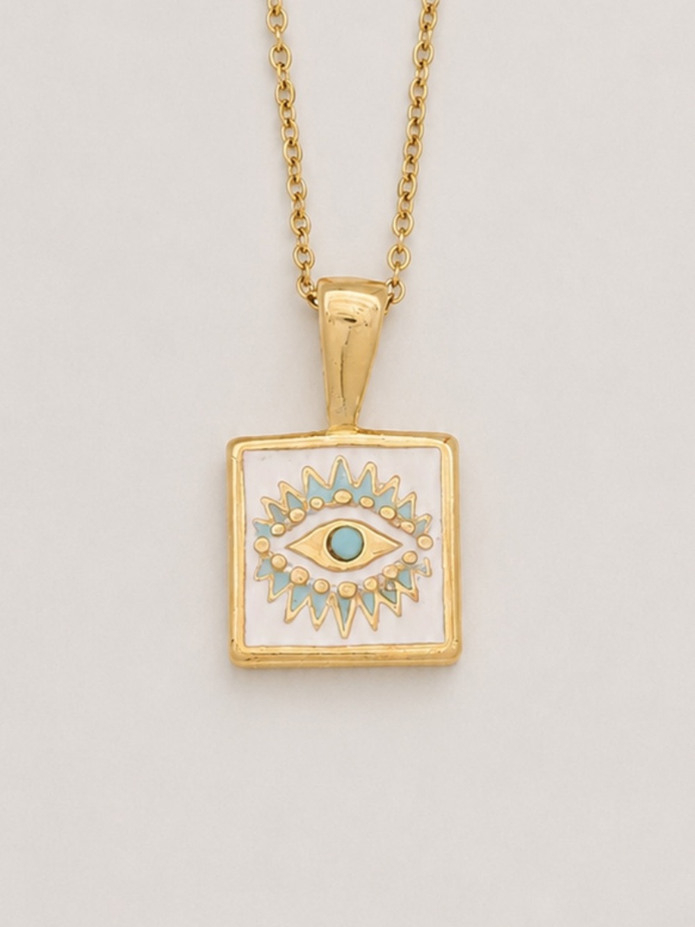 New! 18K Gold Plated Evil Eye Pendant Necklace NWOT 5065